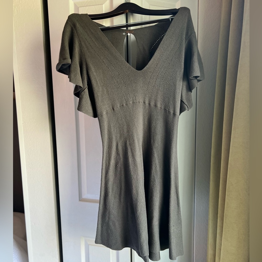 FREE PEOPLE Jodi Sweater Dress Dark Grey Size L (based on measurements)